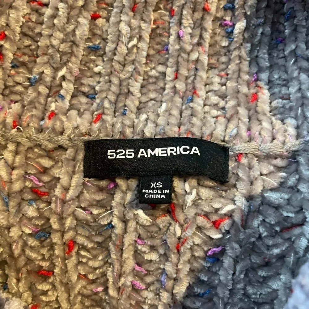 525 America Chenille Cowl Neck Multicolor Chunky Knit Sweater Size XS - Image 4