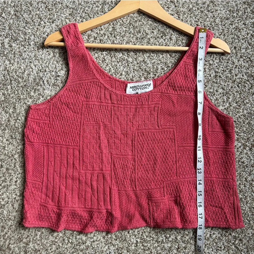 Absolutely Cotton Pink Crop Top Oversized Casual Spring Summer Medium - Image 6