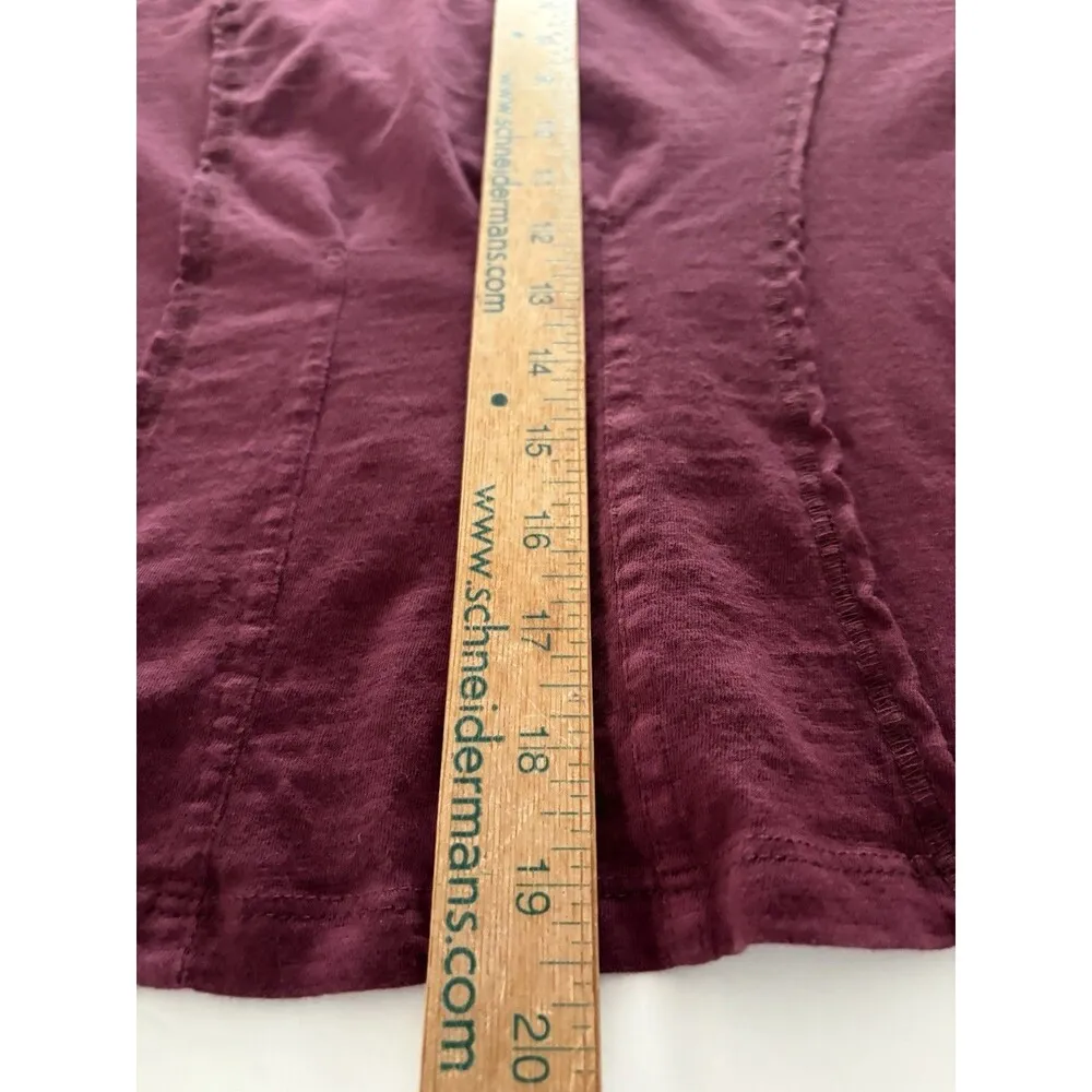 PILCRO Anthropologie Seamed Top Size Large Burgundy Lightweigt Pintuck L/S Red - Image 8