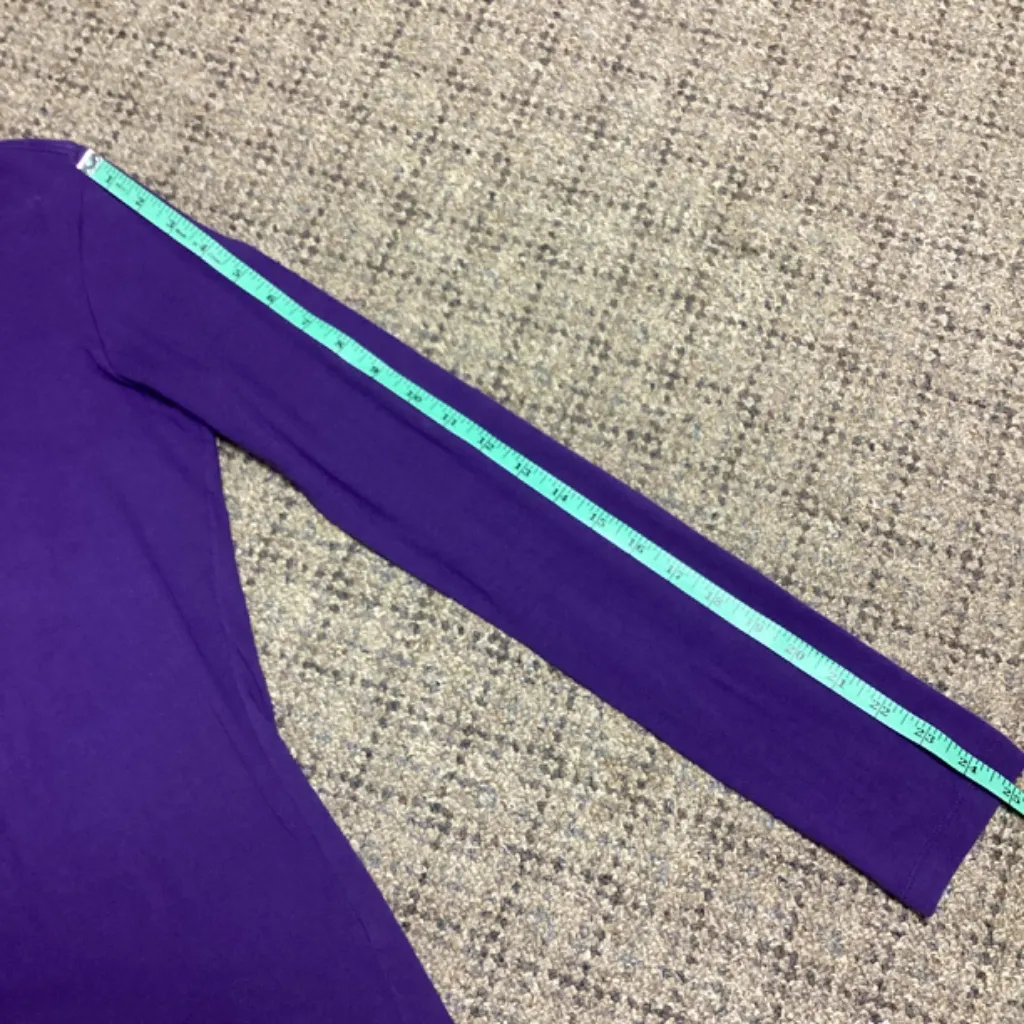 Nike Just Do It Logo Purple Long Sleeve Slim Fit Crewneck Top * Small - Image 5