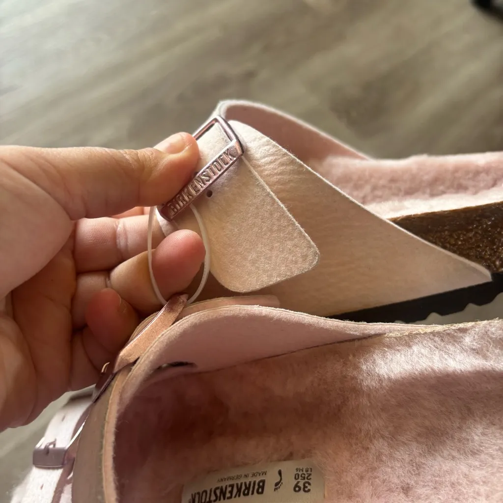 Birkenstock  Shearling Two-Strap Sandal - Image 4