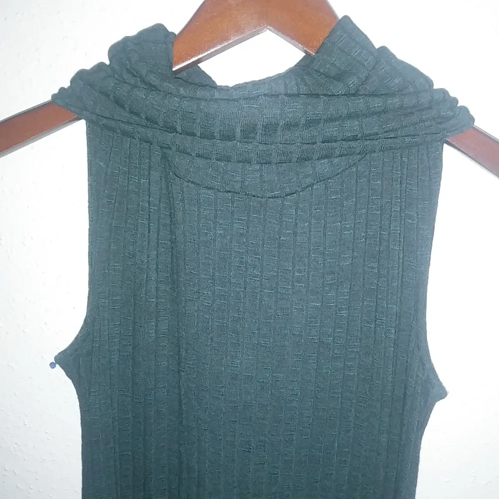 Apt.9 M A-Line Ribbed Sleeveless Cowl Neck A-Line Knit Dress Forest Green - Image 2