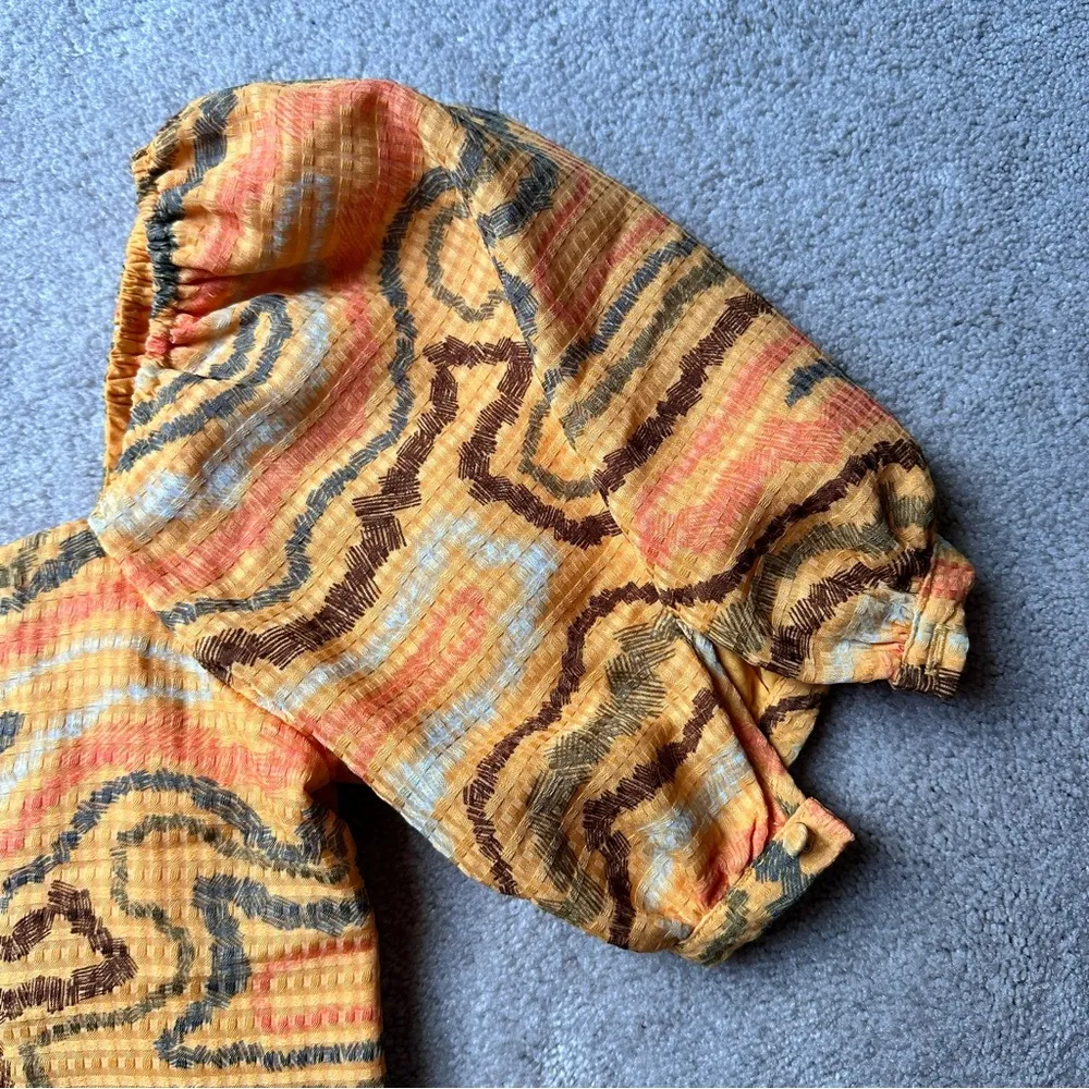 Sam Edelman Karen Puff Sleeve Cropped Blouse size M - Image 5