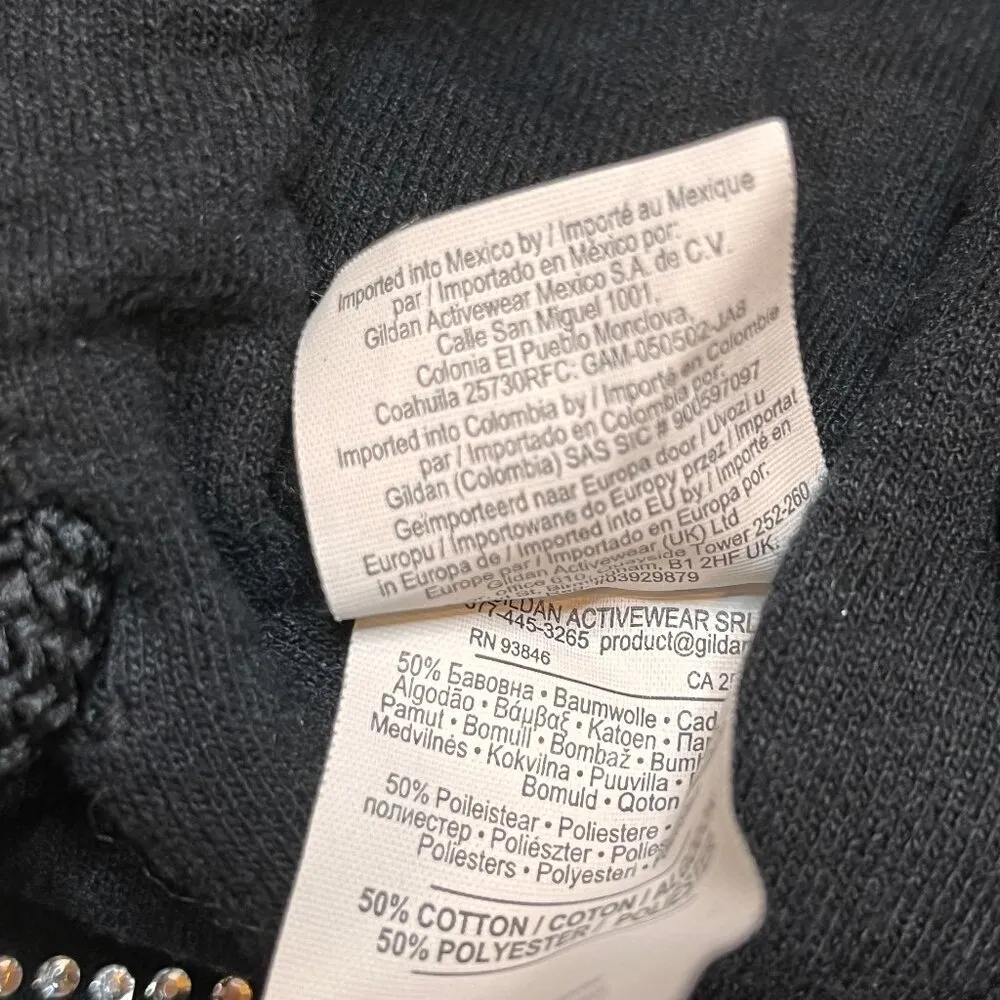 Womens Chicago Cubs Sweatshirt Rhinestone Crystal Bling Graphic Logo SZ L Hoodie Black Size L - Image 6