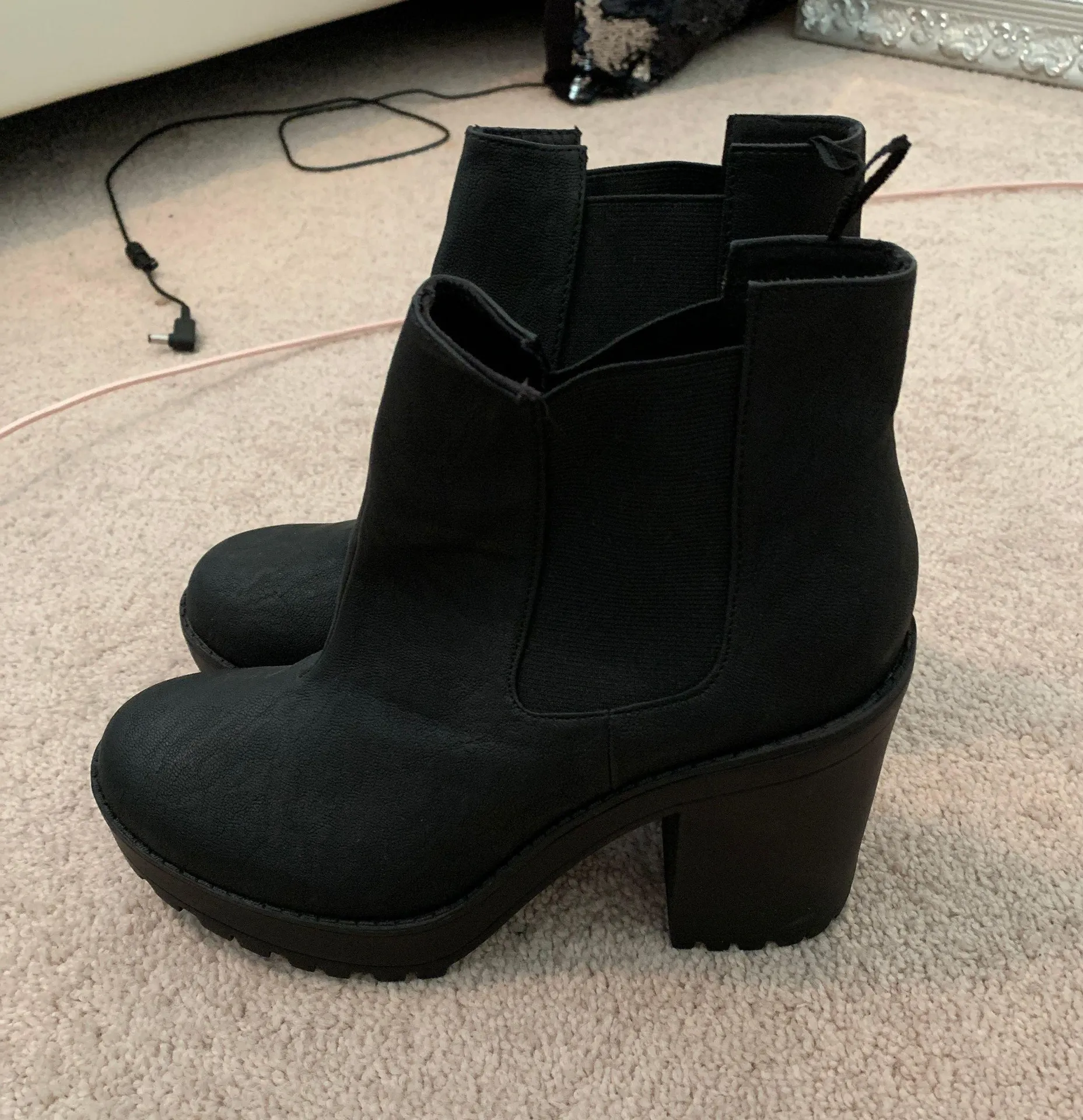 Divided Black Platform Boots - Image 2