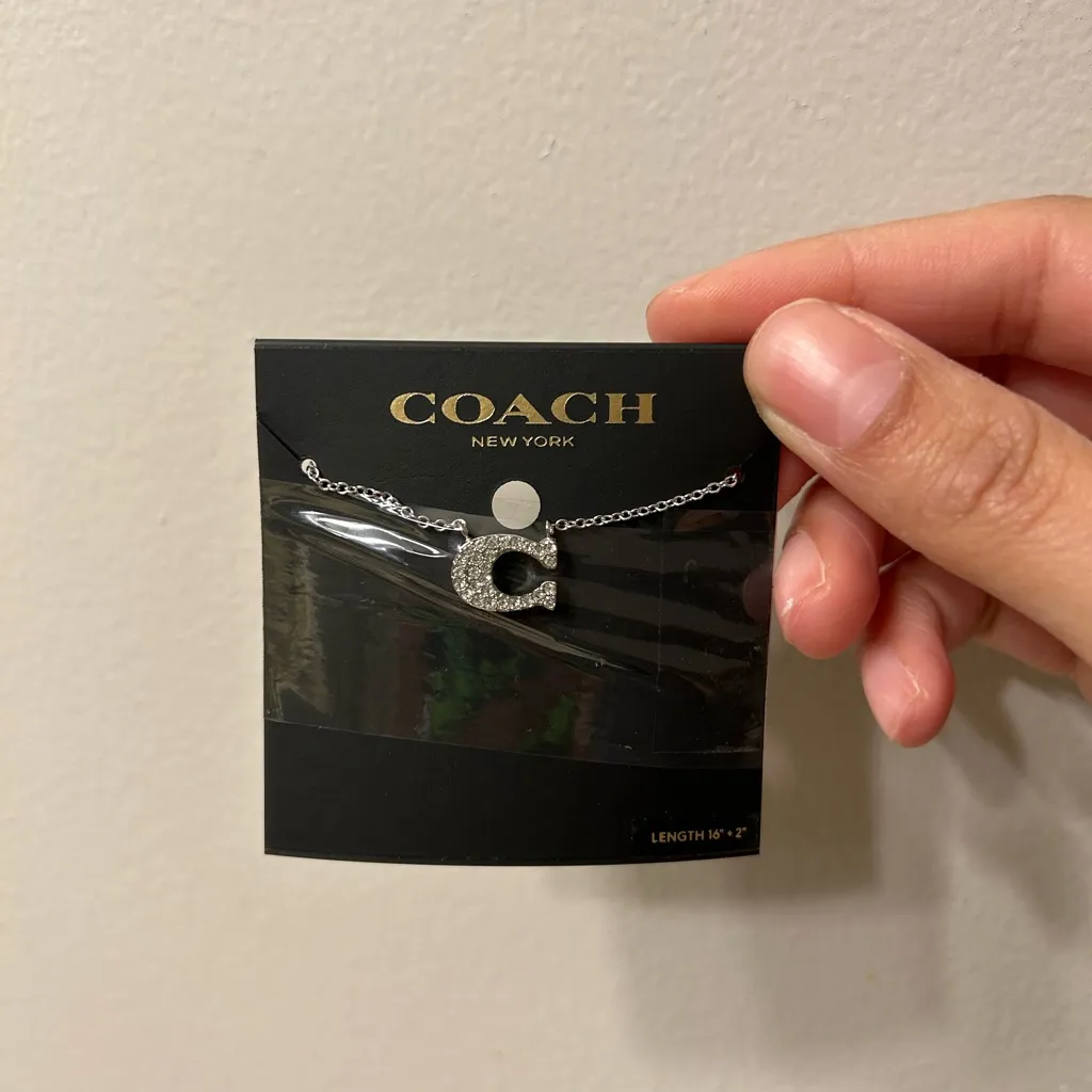 COACH SILVER C LOGO Necklace NWT - Image 2
