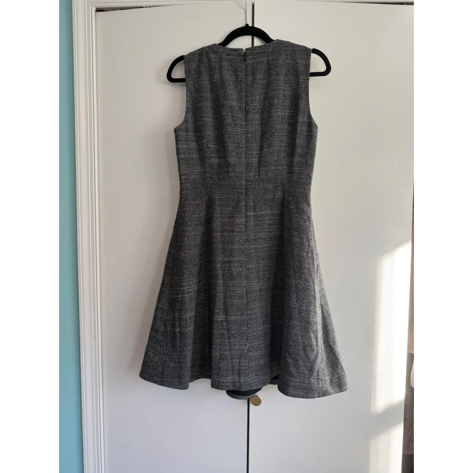 Madewell 1937 Sheath Dress Houndstooth Black‎ White Business Casual Size 10 Black - Image 4