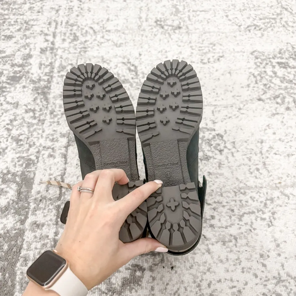 NEW See by Chloe Eileen Mid Heel 40mm Boots Leather Nero - Image 9