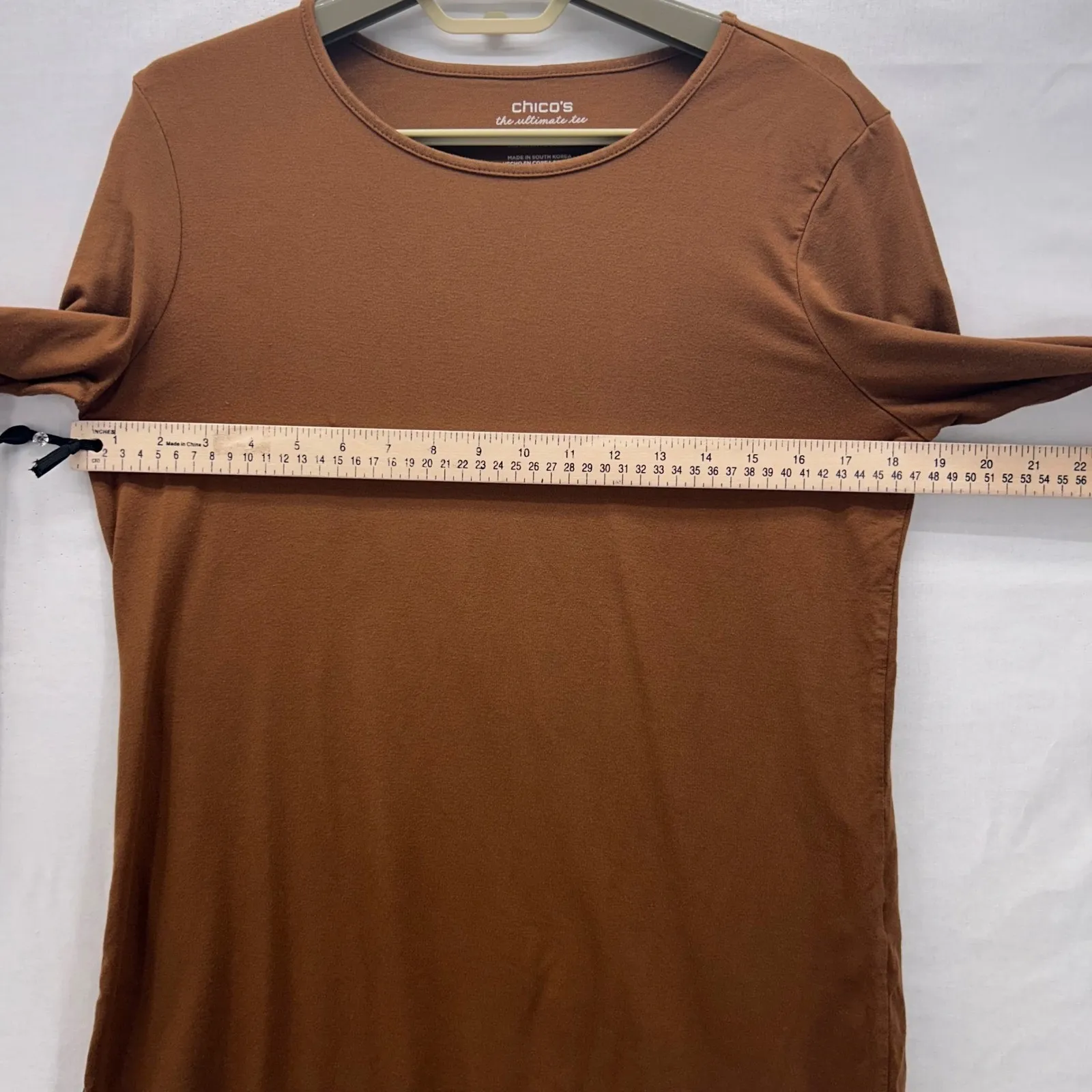 Chicos Womens Shirt Size‎ M Or 1 Brown Capsule Staple Timeless Minimalist Basic - Image 8