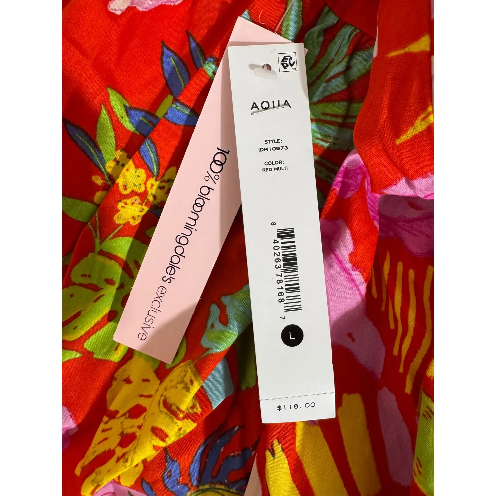 AQUA Women's‎ Red Floral Print Tiered Midi Dress Summer Party Cocktail - Image 8