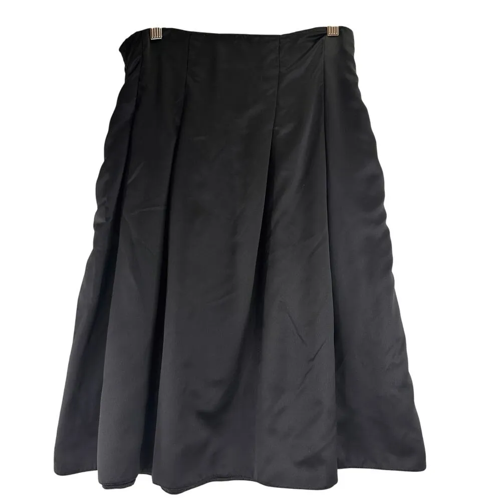 Armani Collezioni Black Silk Fit & Flare Skirt Size 6 - Image 4