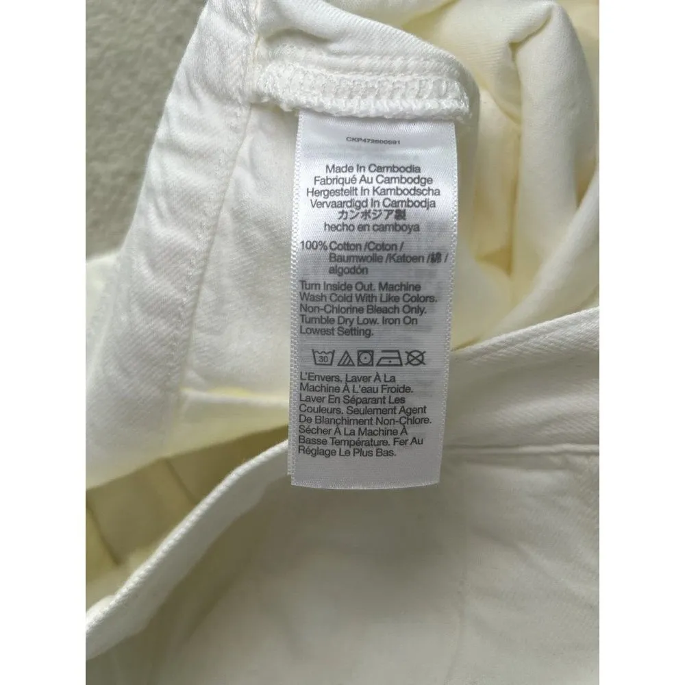 Madewell The Harlow Wide Leg Baggy Straight Jeans in Tile White Size 33 - Image 11