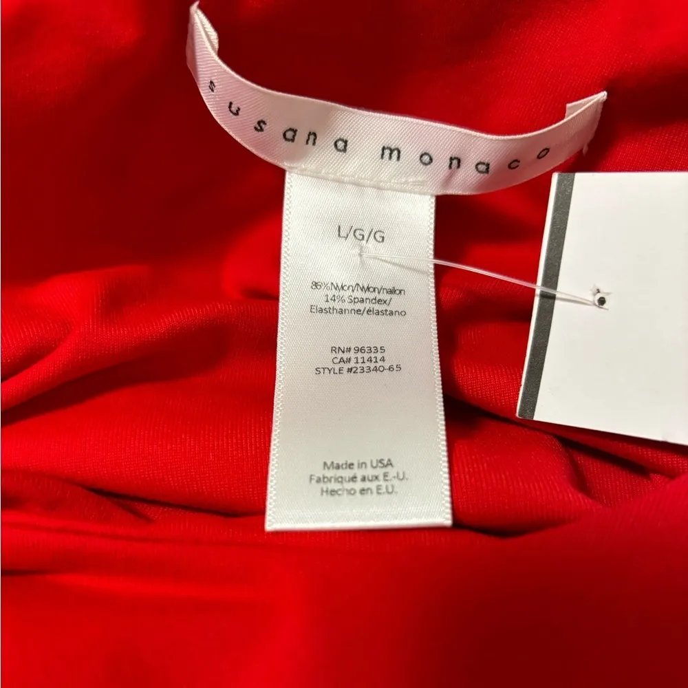 Susana Monaco Ruffle Maternity Dress Red Size L - Image 5