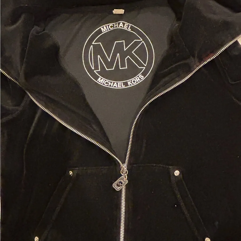 Michael Kors Velour Velvet Bomber Track Jacket - Image 7