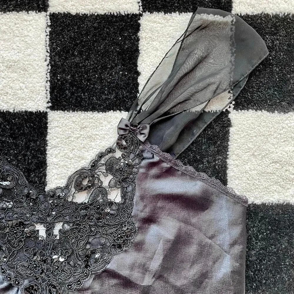 Vintage Dentelle Black Slip L Size L - Image 4