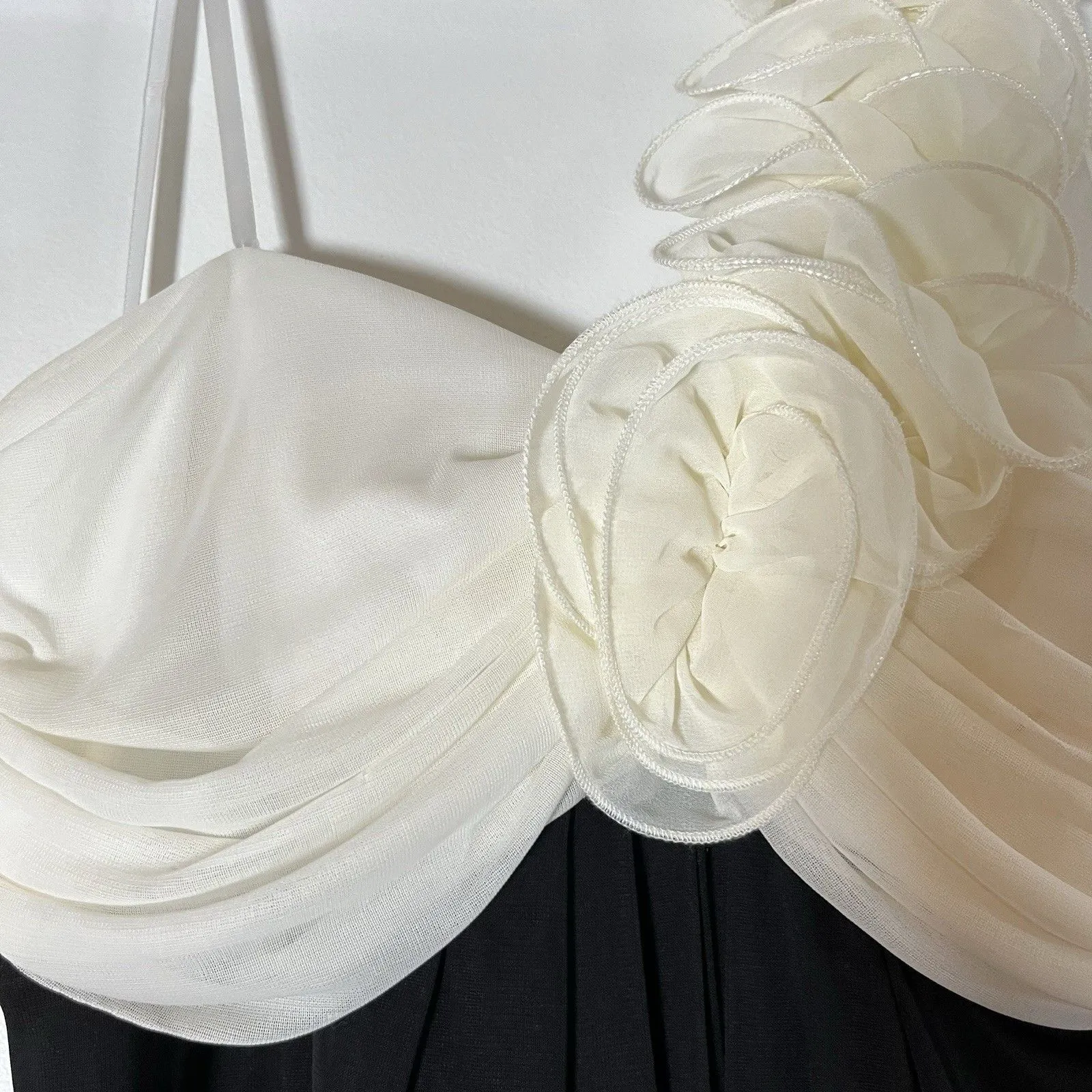 Y2K TABOO XL White& Black One Shouler FAIRY WHIMSIGOTH GRUNGE DRESS Foral - Image 5