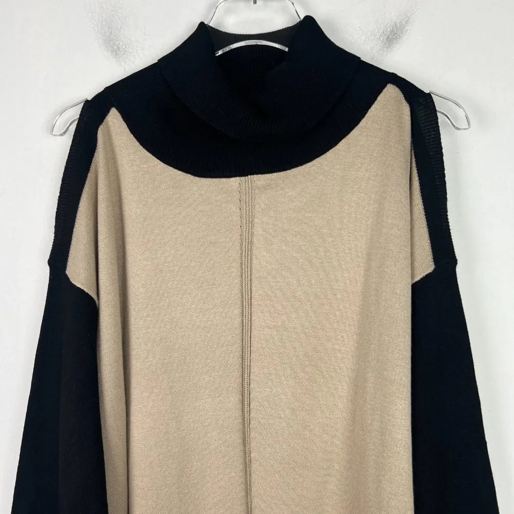 NWT Stitch Fix Lety & Me Georgia Cold Shoulder Turtleneck Sweater Plus Size 2X Tan - Image 2