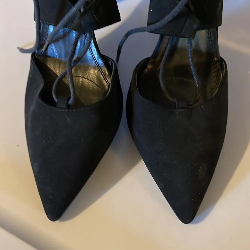 Derek Heart From H&M Sophia Black Lace Up Stiletto Spike Heels 8.5 - Image 14