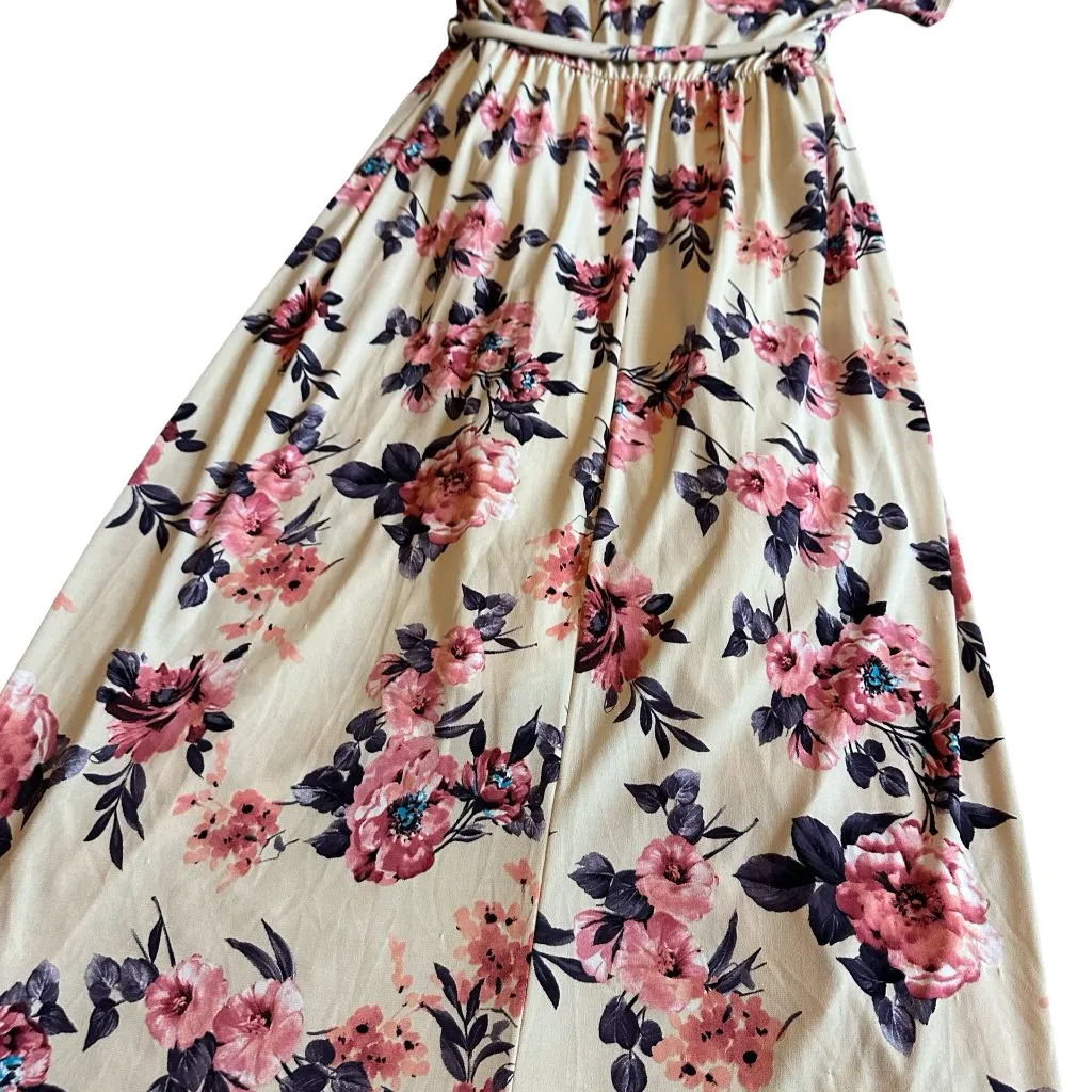 Pinkblush Maternity High Low Floral Print Dress Hi-Lo Short Sleeve Size Large - Image 10