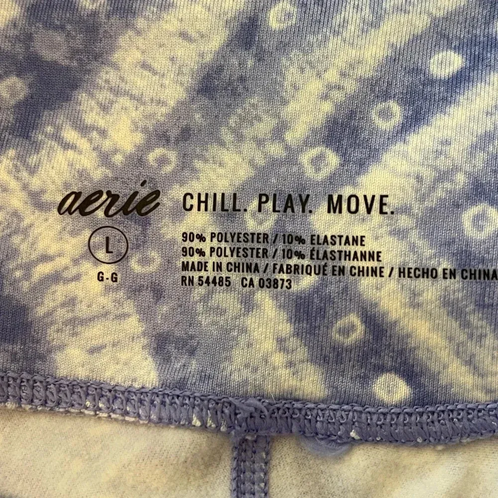 Aerie Chill Play Move blue geometric print high waist leggings large - Image 3