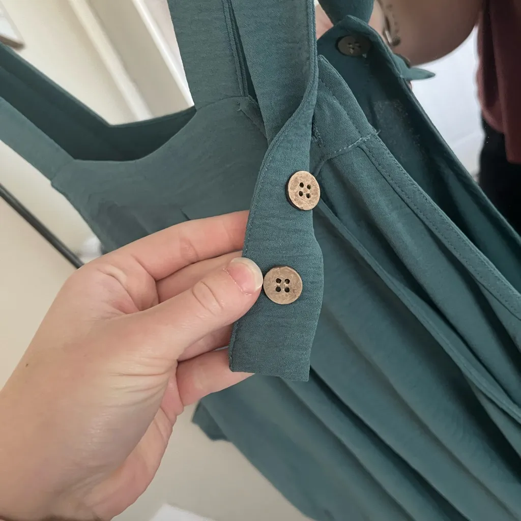 Amazon NWT  Teal Overall Romper with Pockets - Image 4