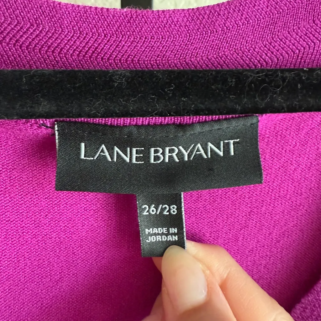 Lane Bryant 26 28 Women’s Plus Size Sweater Pink V Neck Stretch Knit Long Sleeve - Image 6