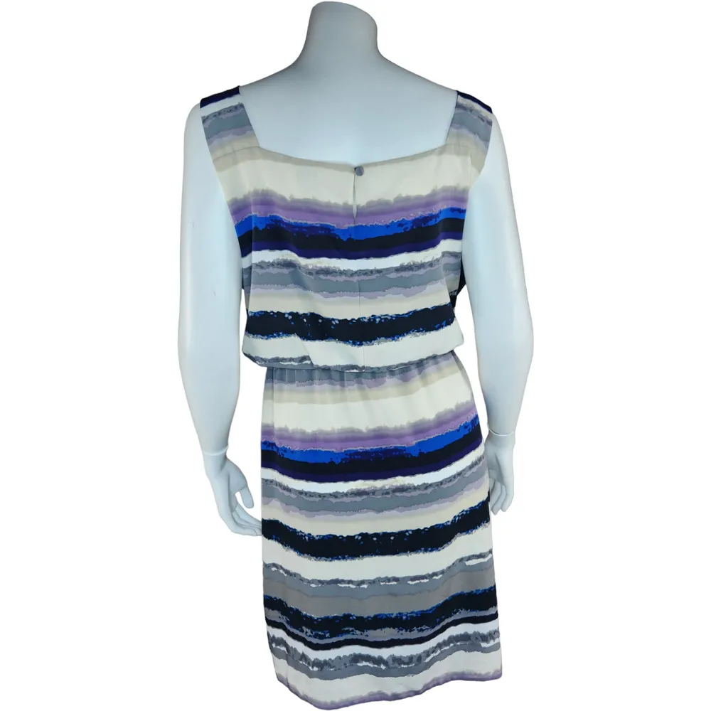 DAISY FUENTES Womens XL Drop Tie Front Elastic Waist Sleeveless Striped Dress - Image 8