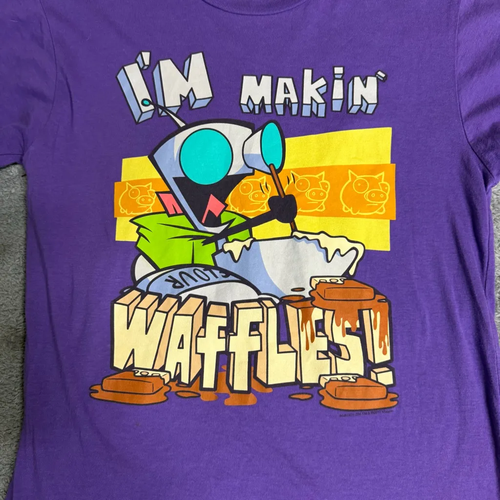 Mighty Fine Invader Zim Waffles T-Shirt Size Small - Image 5