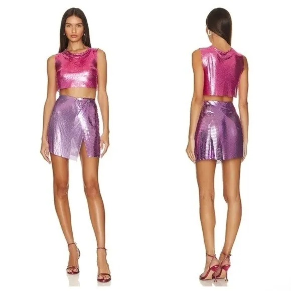 8‎ Other Reasons Colorblock Chainmail Set Pink Purple XS-S - Image 2