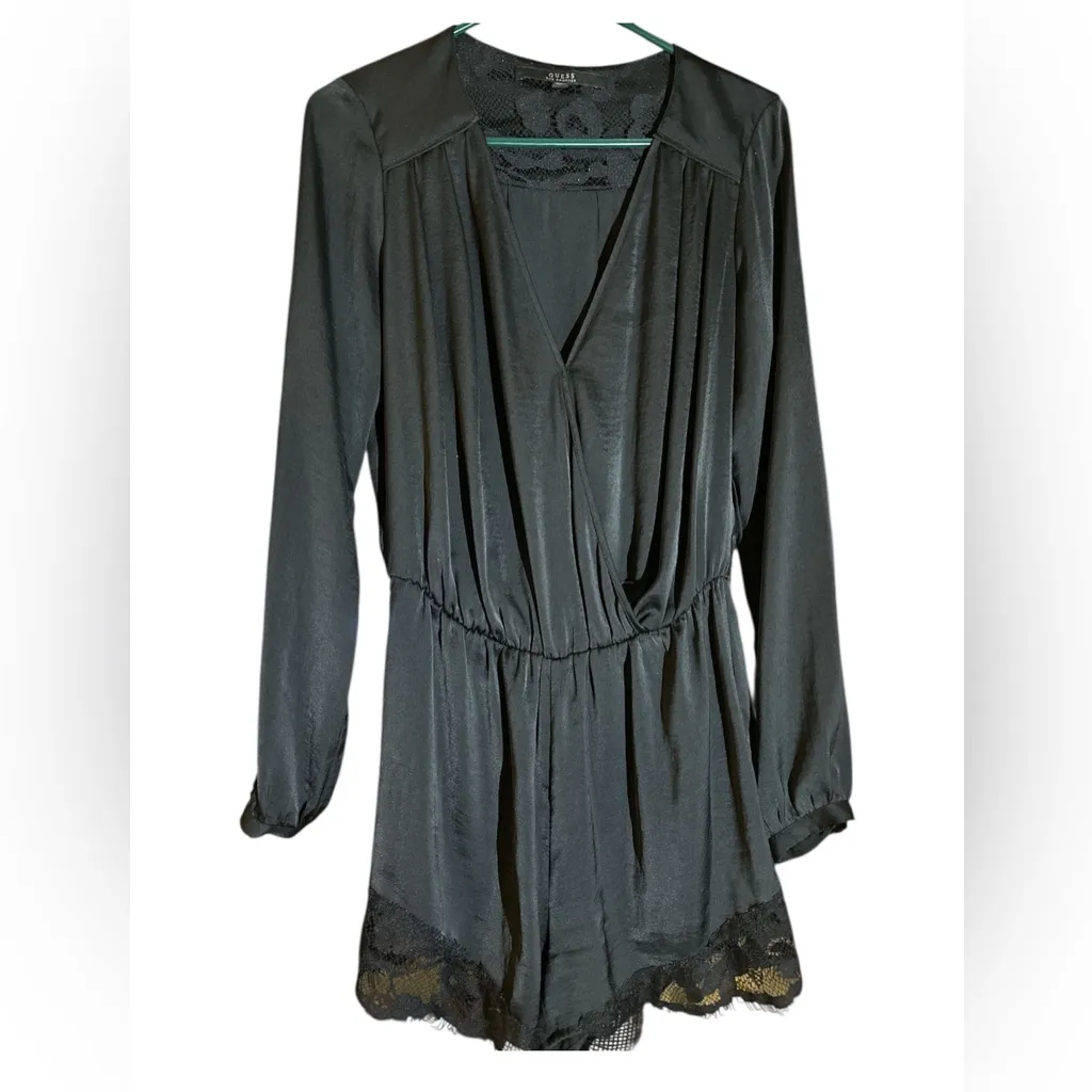 Guess Satin sophisticated romper Sz S  Evewear Night out Dinner dates Party - Image 6