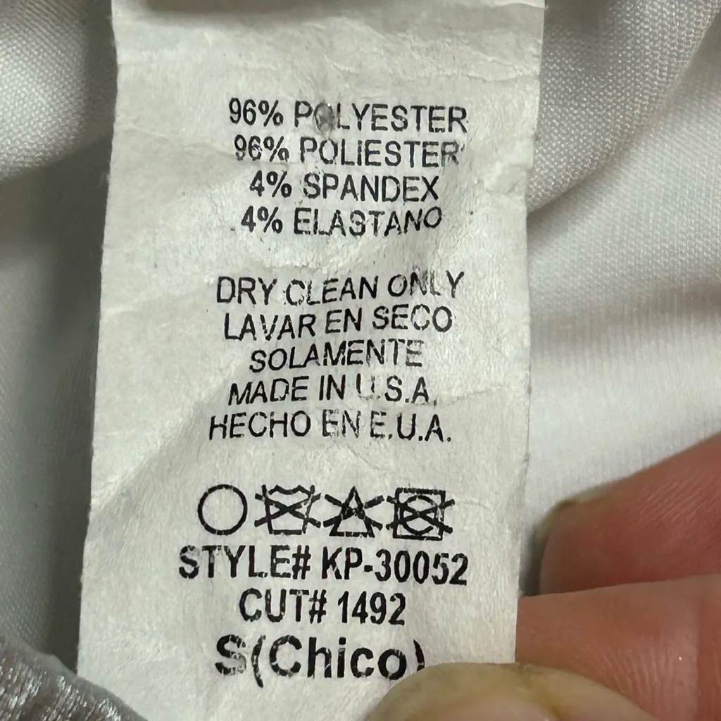 Metallic Shiny Stretchy Bike Shorts size Small Silver - Image 4