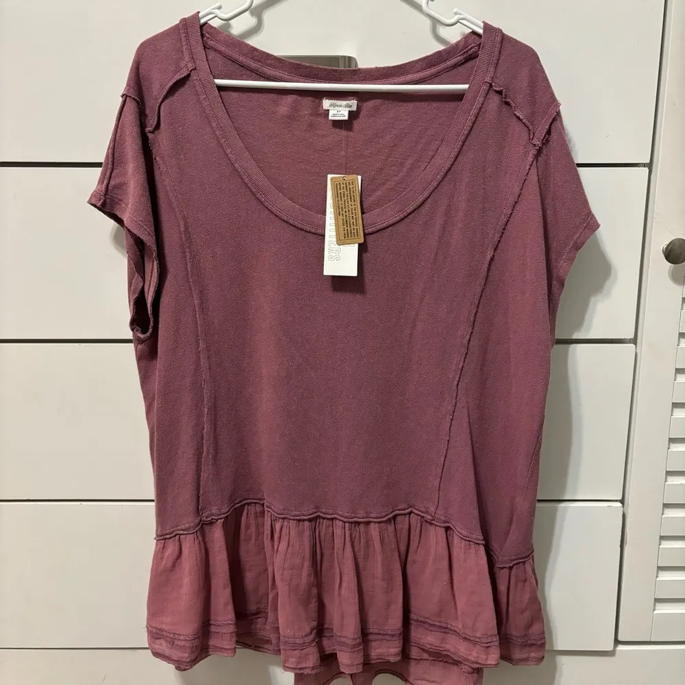 Urban Outfitters Mauve Peplum Babydoll Top NWT - Image 2