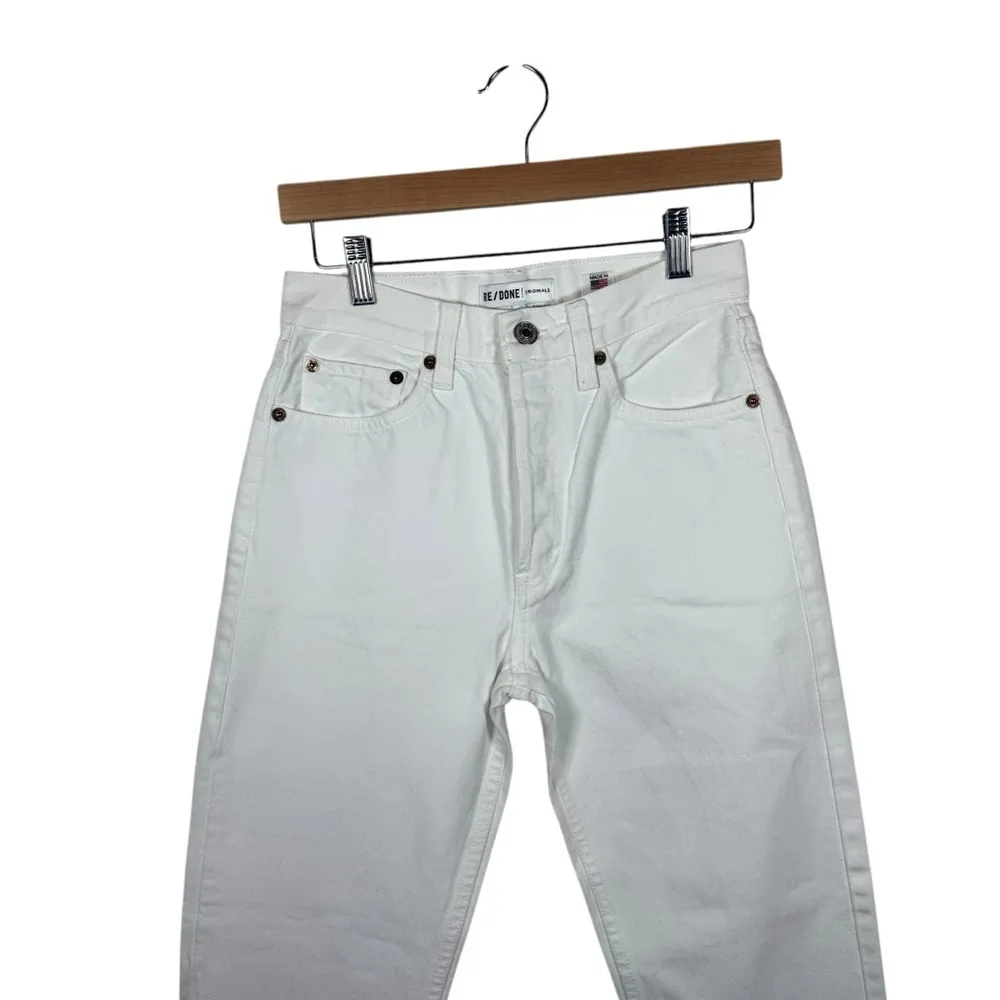 RE/DONE Women’s 70s High Rise Stove Pipe Straight Jeans White Size 25 - Image 7