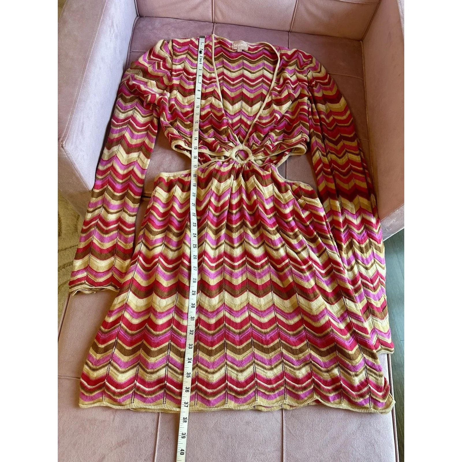 Show Me Your MuMu Go Out Carlo Cut Out Mini Dress Retro Disco size XL - Image 11