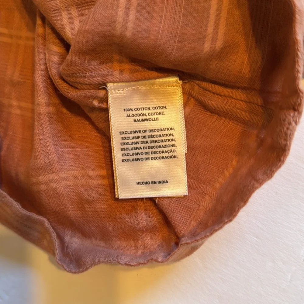 Anthropologie Vanessa Virginia Size 0 Boxy Button Up Shirt Top Orange Embroidery - Image 7