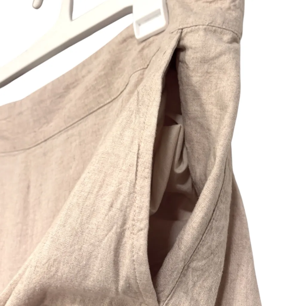 Madewell Linen Blend Neutral Beige Wide Leg Pants NWT Size 14 Stretch Waist - Image 5
