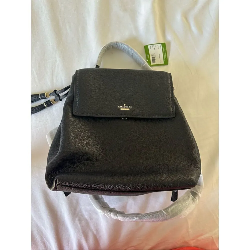 NWT Kate Spade  Kingston Drive Simona   Black   Leather Backpack - Image 5