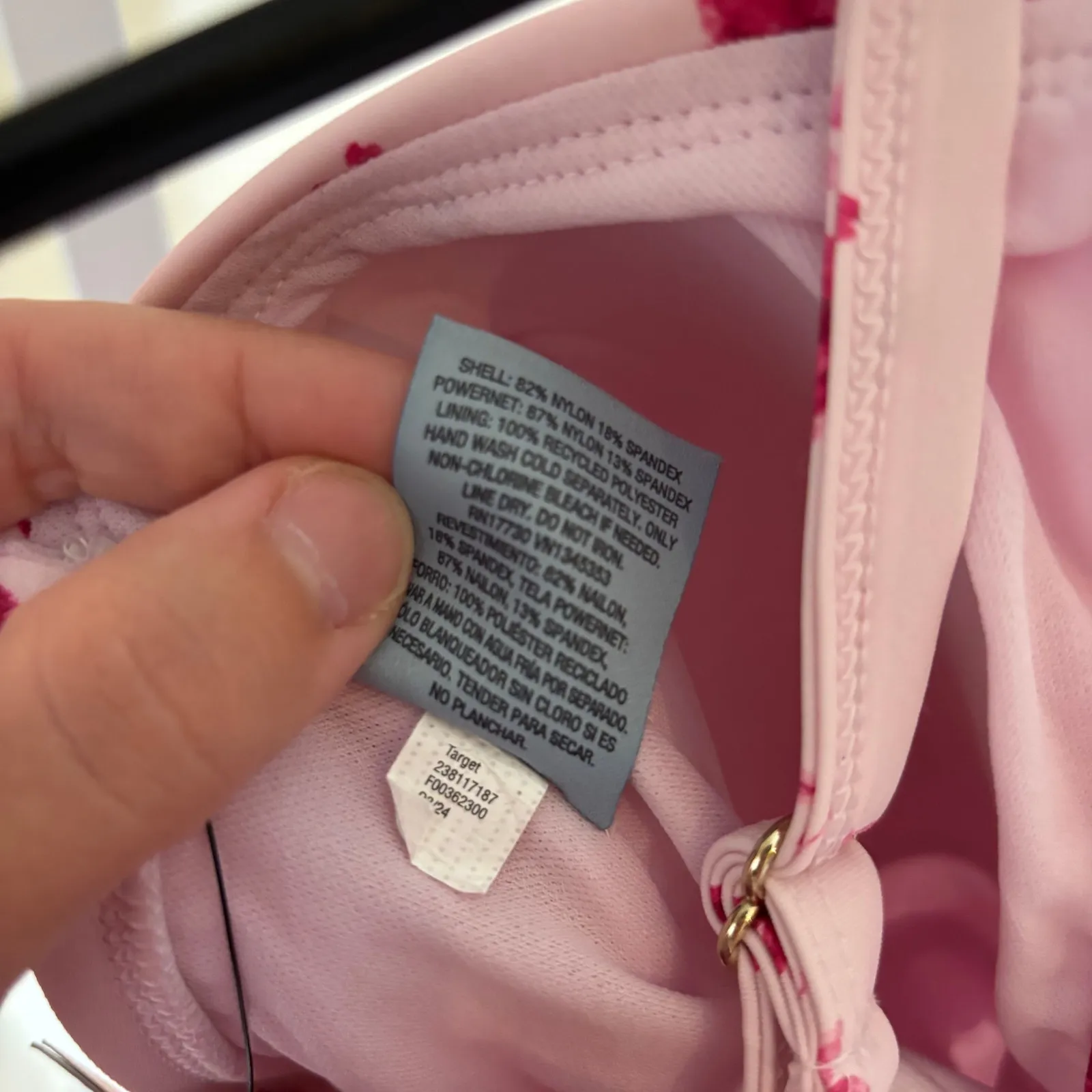 Shade & Shore NWT Women's Halter Shirred One Piece Swimsuit Pink Rose Print 16 - Image 8