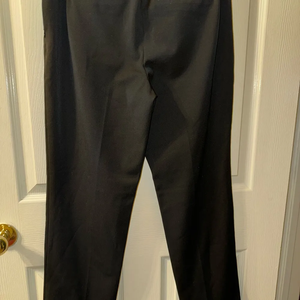 Talbots Petites Black Curvy Straight Leg Stretch Dress Pants Size 6p side zipper - Image 5