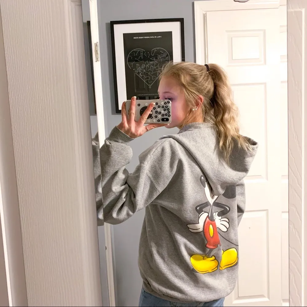 Disney Mickey grey zip up graphic sweatshirt - Image 2