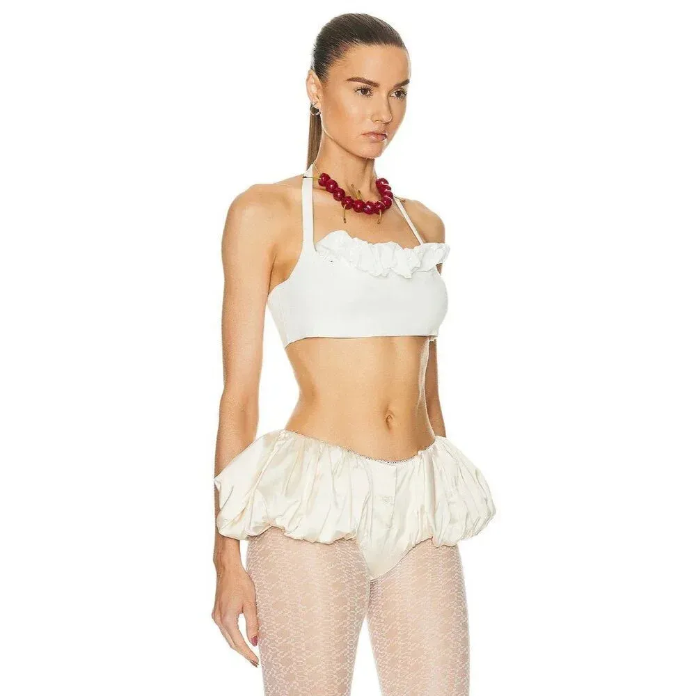 JACQUEMUS Le Bandeau Frivolli Top in Off White 40 New Womens Cropped Bralette - Image 3