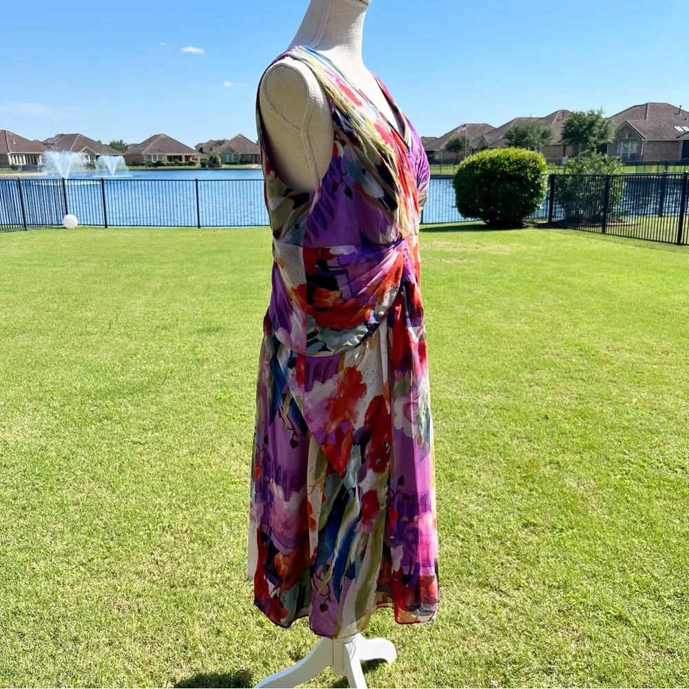 Adriana Papell Colorful Sleeveless Dress - Image 5