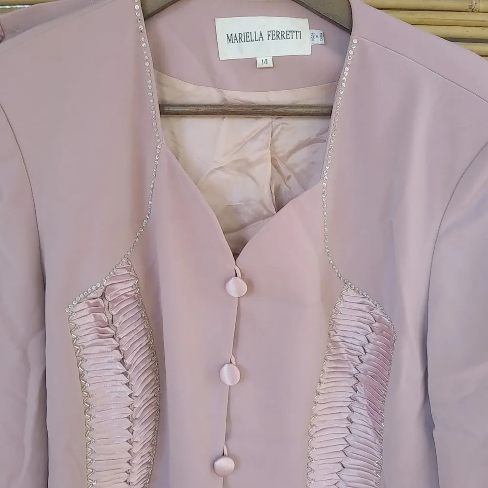 Mariella Ferretti 14 Formal Rose Mauve Skirt Suit Pink - Image 12