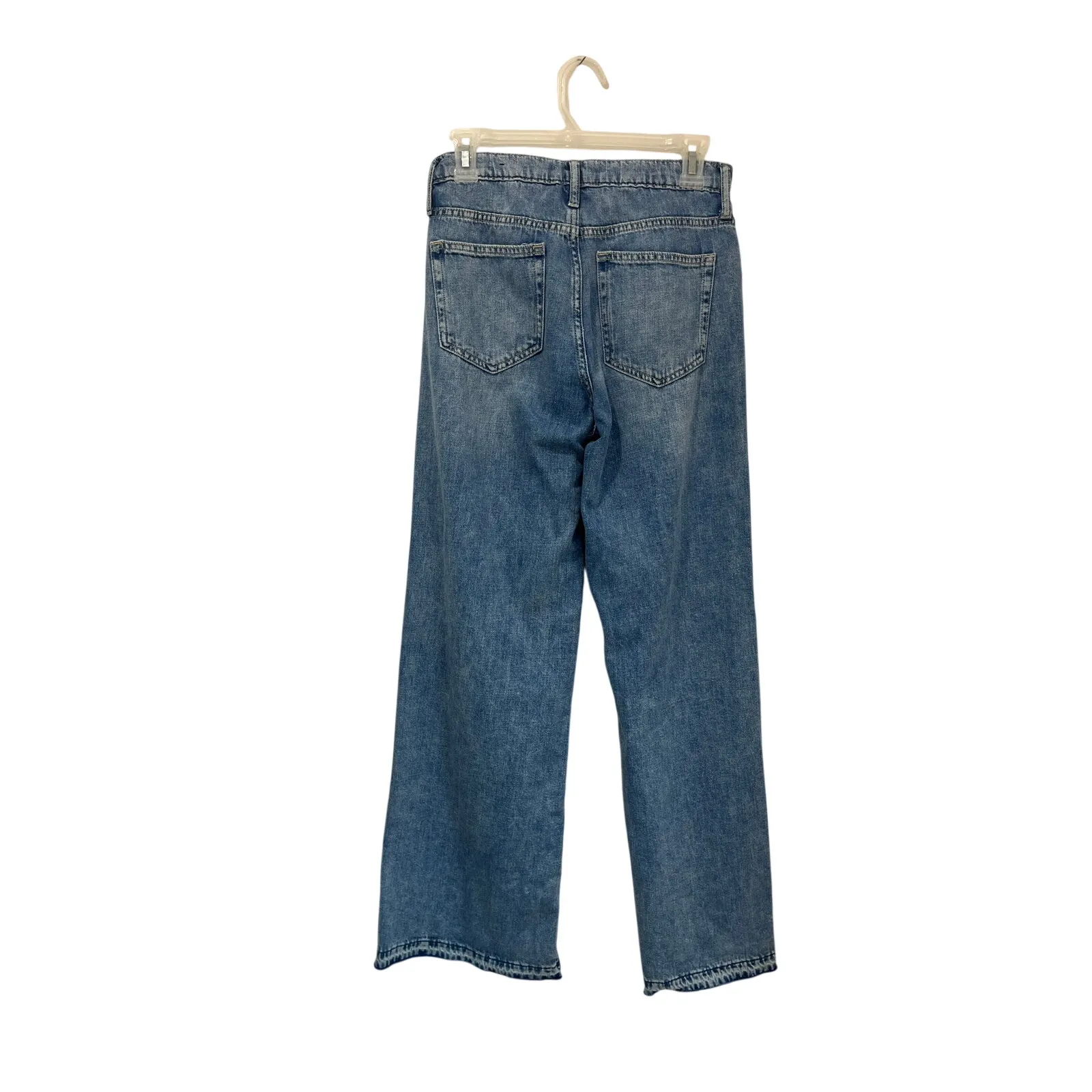 GAP High Rise Distressed Wide Leg Denim Jeans Vintage 90s Style Size 26 - Image 2