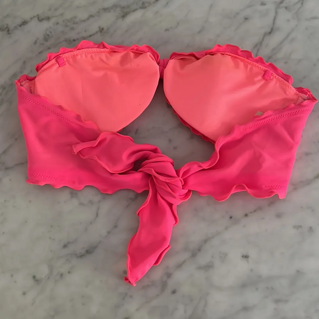 Victoria’s Secret Coral Strapless Bikini Top Medium - Image 2