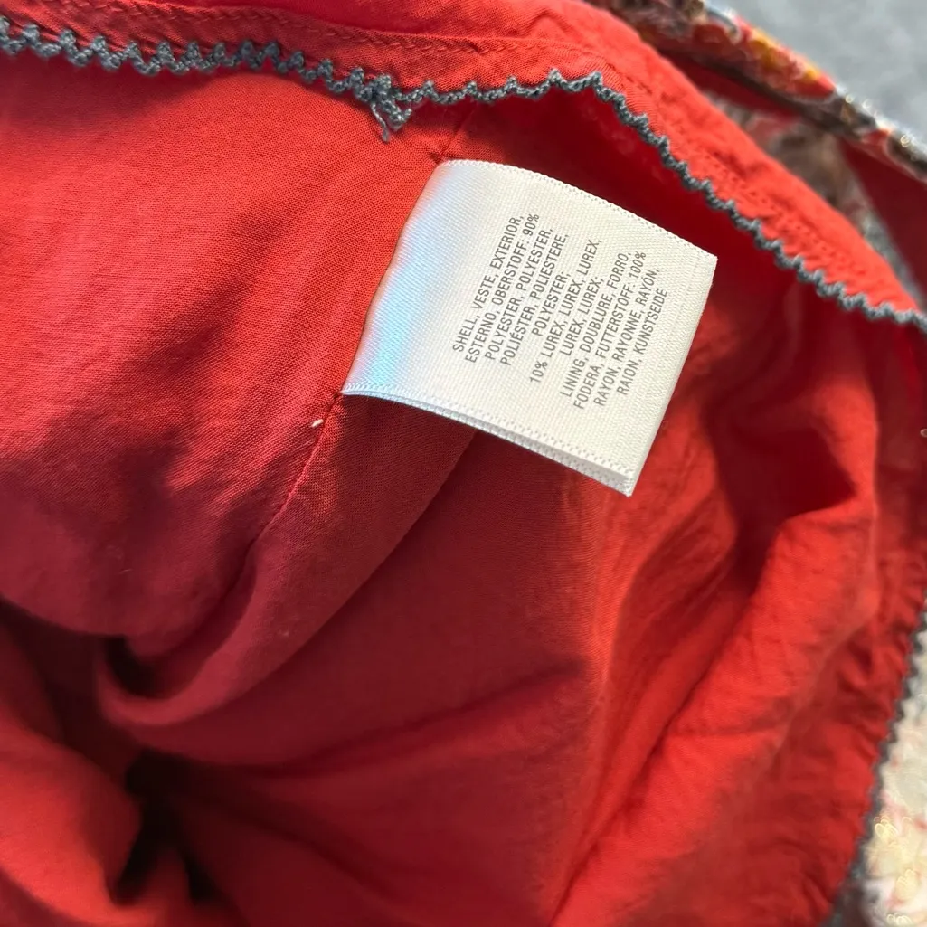 Anthropologie Maeve Rosia Floral Metallic Brocade Pleated Mini Skirt - Image 4