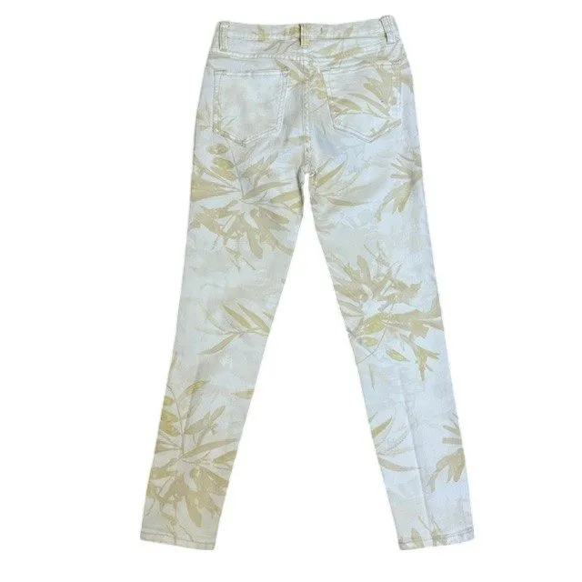 Free People Floral Printed High Rise Skinny Jeans Casual Everyday Style Size‎ 25 - Image 2