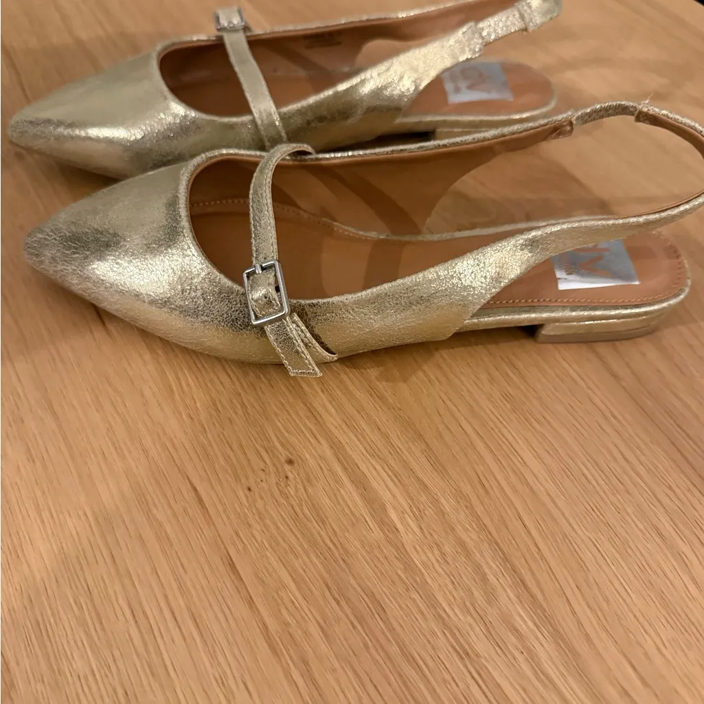 DV by Dolce Vita Metallic Gold Slingback Flats Size undefined - Image 2