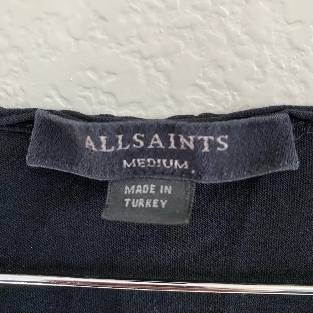 All Saints V Neck Raw Hem Top - Image 2