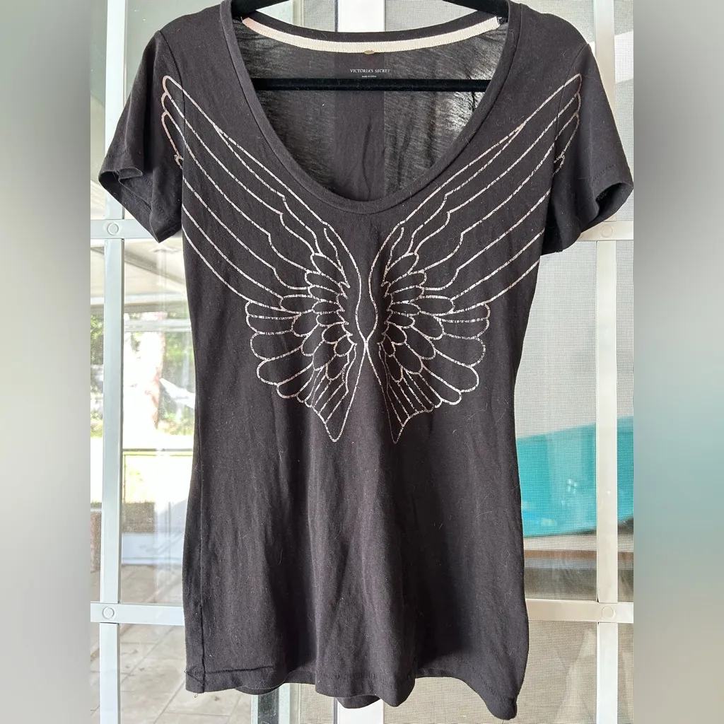 Victoria’s secret black angel wing tshirt - Image 5